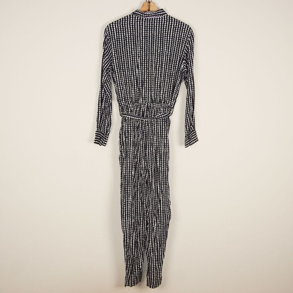 Uniqlo x Marimekko Black Dotted Long Sleeve Belted Jumpsuit Womens sz XS - Picture 4 of 6